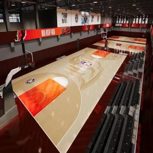 Eco Friendly High Density Maple Hardwood Solid Wood Fireproof Sports Field Basketball Court Flooring Lifetime >5 Years