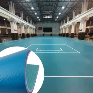 Eco-Friendly Indoor Futsal Court Floor 100% Virgin PVC Anti-Slip Surface Easy Installation