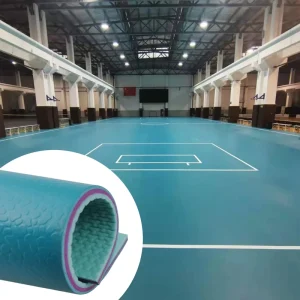 Eco-Friendly Indoor Futsal Court Floor 100% Virgin PVC Material Anti-Slip Anti-Bacterial Features Customizable Colors