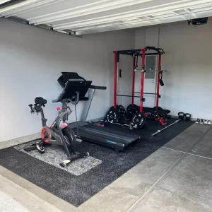 Eco-Friendly Interlocking Rubber Mats Durable Shock-Absorbent Floor Protection for Gym Garage Warehouse Basement Home Gym