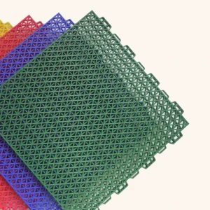 Eco Friendly Interlocking Rubber Plastic Flooring Mat DIY Logo Outdoor Sports for Tennis Basketball Netball Pickleball Courts