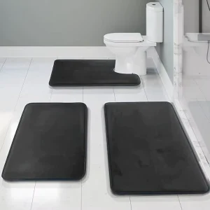 Eco-Friendly Memory Foam Bath Mat Anti-Bacterial Quick Dry Non-Slip Absorbent Plush Bathroom Rug for Family Use