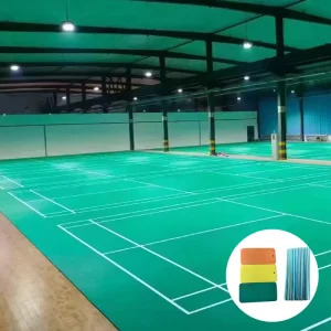 Eco Friendly Multi Functional PVC Floor Modular Basketball Tennis Badminton Table Tennis Sports Court Mat Roll Shock Absorption
