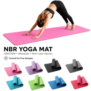 Eco-Friendly NBR Yoga Mat, Double-Sided Nonslip, for Home Yoga and Pilates, OEM