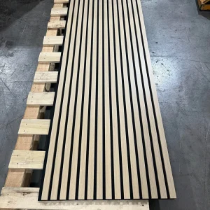 Eco Friendly Natural Acoustic Slat Wall Panels Wood Substitute Acoustic Panel for Interior Wall and Ceiling