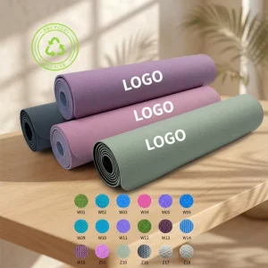 Eco-Friendly Non-Slip Thick Yoga Mat with Comfortable Cushioning for Pilates Fitness Exercise Gym and Home Workouts