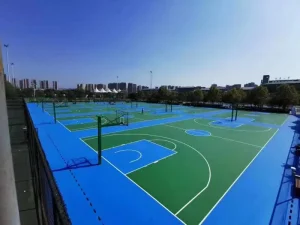 Eco-Friendly Non-Toxic Rubber & Plastic Basketball Court Flooring with Shock Absorption for Outdoor School Sports Surfaces