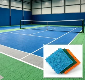 Eco-Friendly PP Plastic Sport Flooring Tiles 300x300mm 13mm Thick Shock Absorption Interlocking Pickleball Court