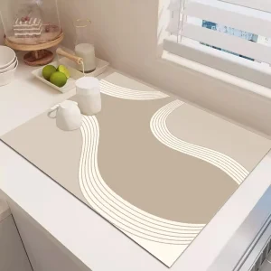 Eco-Friendly PVC Quick Dry Absorbent Large Dish Drying Mats Coffee Table Mat Pads Modern Washable for Kitchen