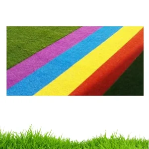 Eco Friendly Pink Blue Colorful Artificial Grass for School Kindergarten Kid Playground Colorful Runway Track Turf Carpet