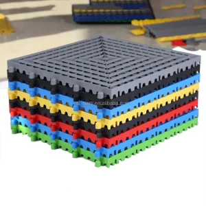 Eco-Friendly Plastic Vinyl Flooring Tiles Anti-Slip Anti-Scratch Waterproof Interlocking Square Embossed Surface
