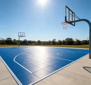 Eco Friendly Polypropylene Interlocking Suspension Floor Tiles Waterproof Shock Absorbing Outdoor Assembled Basketball Courts