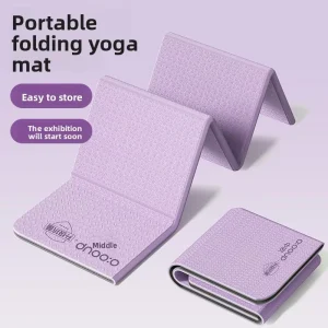 Eco-Friendly Soft TPE Folding Yoga Mat Cross-Border Professional-Grade Extra-Thick 6-8mm Durable 185cm Portable Student Yoga Mat