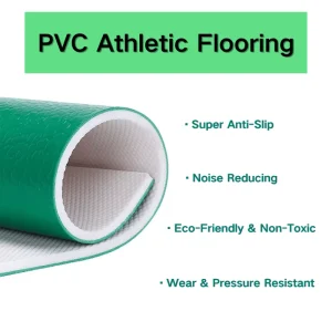 Eco Friendly Soft Waterproof Fireproof Shock Absorption Anti Bacterial Durable Indoor PVC Sport Flooring