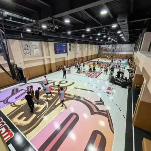 Eco Friendly Solid Wood Sports Flooring Durable FIBA Level Indoor Futsal Basketball Courts Soft Artificial Grass