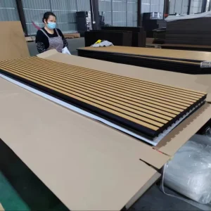 Eco Friendly Sound Absorbing Akupanel Acoustic Panels Wood Slat Design for Living Room Bedroom Hall NRC 1.0