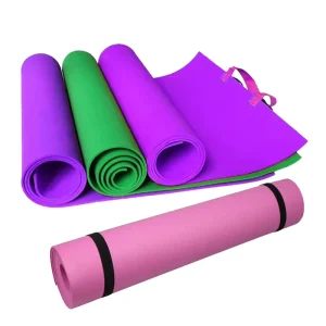 Eco-Friendly TPE 4mm Waterproof Portable Yoga Mat with Custom Logo and Carrying Strap for Home and Outdoor Sports