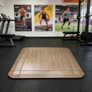 Eco-Friendly Wood Grain PVC Rubber Tiles, Shock-Absorbing, Non-Toxic Gym Flooring