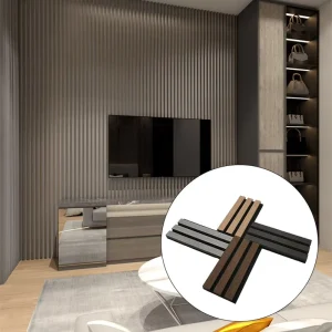 Eco Friendly Wooden Slat Acoustic Panels Interior Wall Decor Sound Absorbing Panels Multiple Colors Available