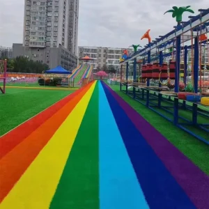 Eco-friendly Colorful Artificial Grass for Garden Rooftop Playground Landscapes School Park Floor Runway Track Green Turf