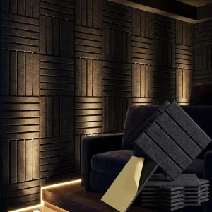 Eco friendly PET Felt Acoustic Panels Sustainable Sound Absorbing Wall Tiles for Home Theater Decor