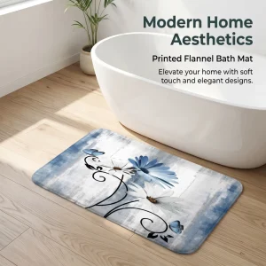 Eco-friendly Polyester Bath Mat Non-slip Quick-dry Absorbent Machine Washable Home & Hotel Use