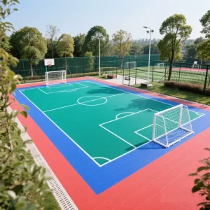 Eco friendly Portable Plastic Material Sport Court Interlocking Flooring for Football Basketball Soccer Court