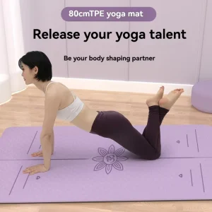Economical TPE Yoga Mat Shock Absorbing Noise Reducing Non Slip Yoga Mat Extra Thick Exercise Dance Fitness Mat