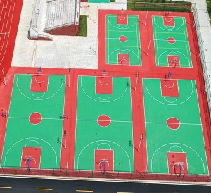 Elastic Cushion Acrylic Coating Anti Slip Eco Friendly Waterproof Custom Color ISO Certified Indoor Outdoor Basketball Court