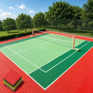 Elastic Interlocking Plastic Badminton Floor Tiles with Shock Absorption for Outdoor Sports Grounds
