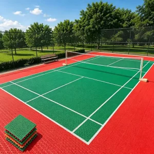 Elastic Shock Absorb Interlock Plastic Floor Club Grade Open Air Badminton Competition Ground Floor Tiles