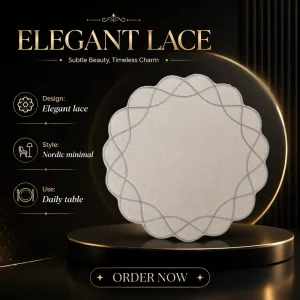 Elegant Custom Embroidered Disposable Table Mats Luxury Polyester Placemats for Weddings Parties Restaurants Home Use