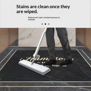 Elevator PVC Carpet Floor Mat, Customizable Logo, Wear-Resistant Imitation Marble, Waterproof, Business Style