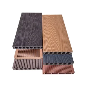 Engineered Outdoor Decorative 3D Embossed WPC Decking Wood Plastic Composite Flooring
