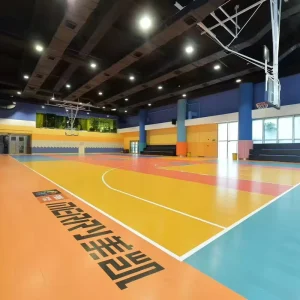 Engineered Wood Sports Flooring, Customized Painted High-Density, for Indoor Basketball Badminton Futsal