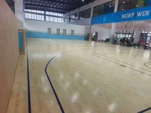 Enlio High-Density Maple Grain Composite Basketball Flooring Durable Shock-Absorbing Solid Wooden Sports Flooring