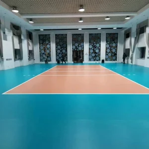 Enlio Pro 7.0mm PVC Volleyball and Handball Flooring Rain Drop Texture IHF Approved Shock Absorption & Ball Bounce Control