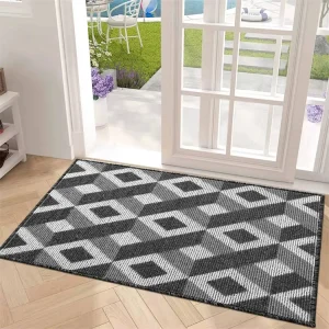 Entry Rug Non-Slip Machine-Washable Entrance Door Mat Dirt Trapper for Hardwood Floors