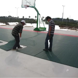 Environmental friendly Suspended Interlocking Plastic Outdoor Basketball Sports Court Flooring