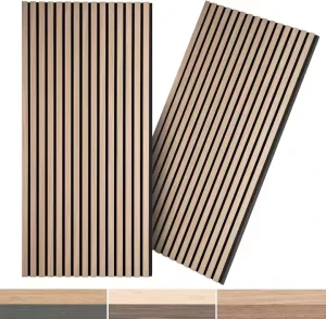 European Style 2400Mm Soundproofing Polyester Fiber Acoustic Panel Interior Decorative Fluted MDF Wood Slat Acoustic Wall Panels
