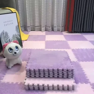 Eva Foam Puzzle Floor Mat Machine-Washable Thick Plush Bedroom Carpet Home Use
