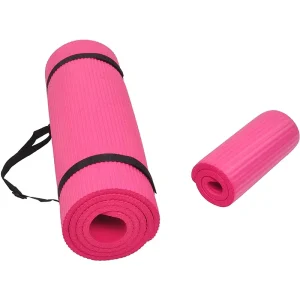 Extra-Thick 1/4-Inch High-Density Anti-Tear Exercise Yoga Mat with Carrying Strap