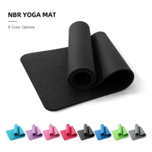 Extra-Thick 15/10/8mm NBR Non-Slip Yoga Mat 183x61cm with Strap and Bag for Yoga and Pilates
