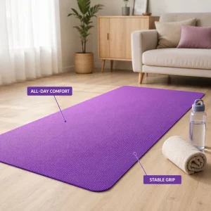 Extra-Thick PVC Yoga Mat Non-Slip Sweat-Absorbing 173x61cm