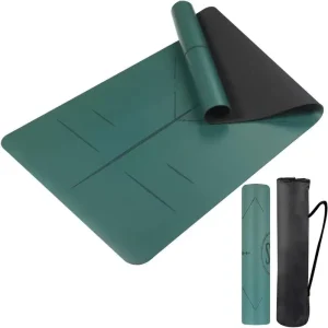 Extra-Thick Wide Double-Sided Non-Slip Natural Rubber PU Yoga Mat, Shock-Absorbing Exercise Mat for Fitness and Dance