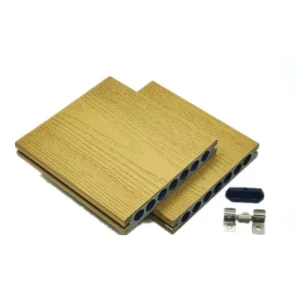 Extruded Process Hollow Porous Structure WPC Material Waterproof Click Outdoor Decking Flooring Tiles for Terrace Garden
