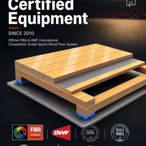 FH 22S Durable Wood Sports Flooring For Basketball Courts 22mm Thickness 100MPa Tensile Strength 100N Firmness Beijing