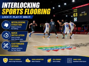 FH Solid Wood Basketball Court Flooring Lock Modular Design Eco Friendly Shock Absorption Easy Installation Durable Sports