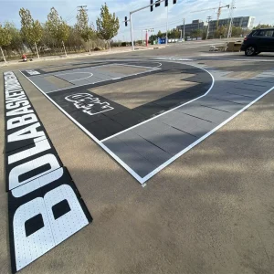 FIBA Approved 100% TPV Sports Court Playground Flooring For Basketball Court