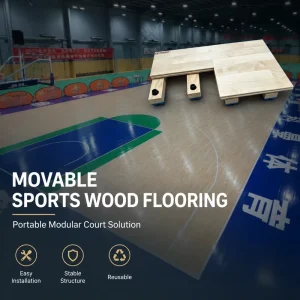 FIBA Approved Portable Indoor Interlocking Wooden Sports Floor Tiles Eco-Friendly Durable Basketball Court Wood